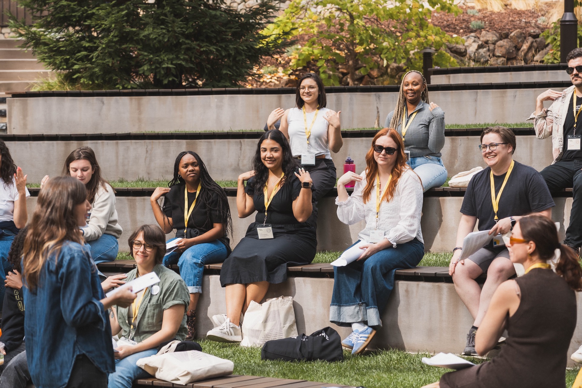 Team gathering at retreat